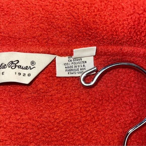 Eddie Bauer  Vintage Cardigan Women's‎ Size Medium Orange Fleece Button Sweater - Picture 6 of 7